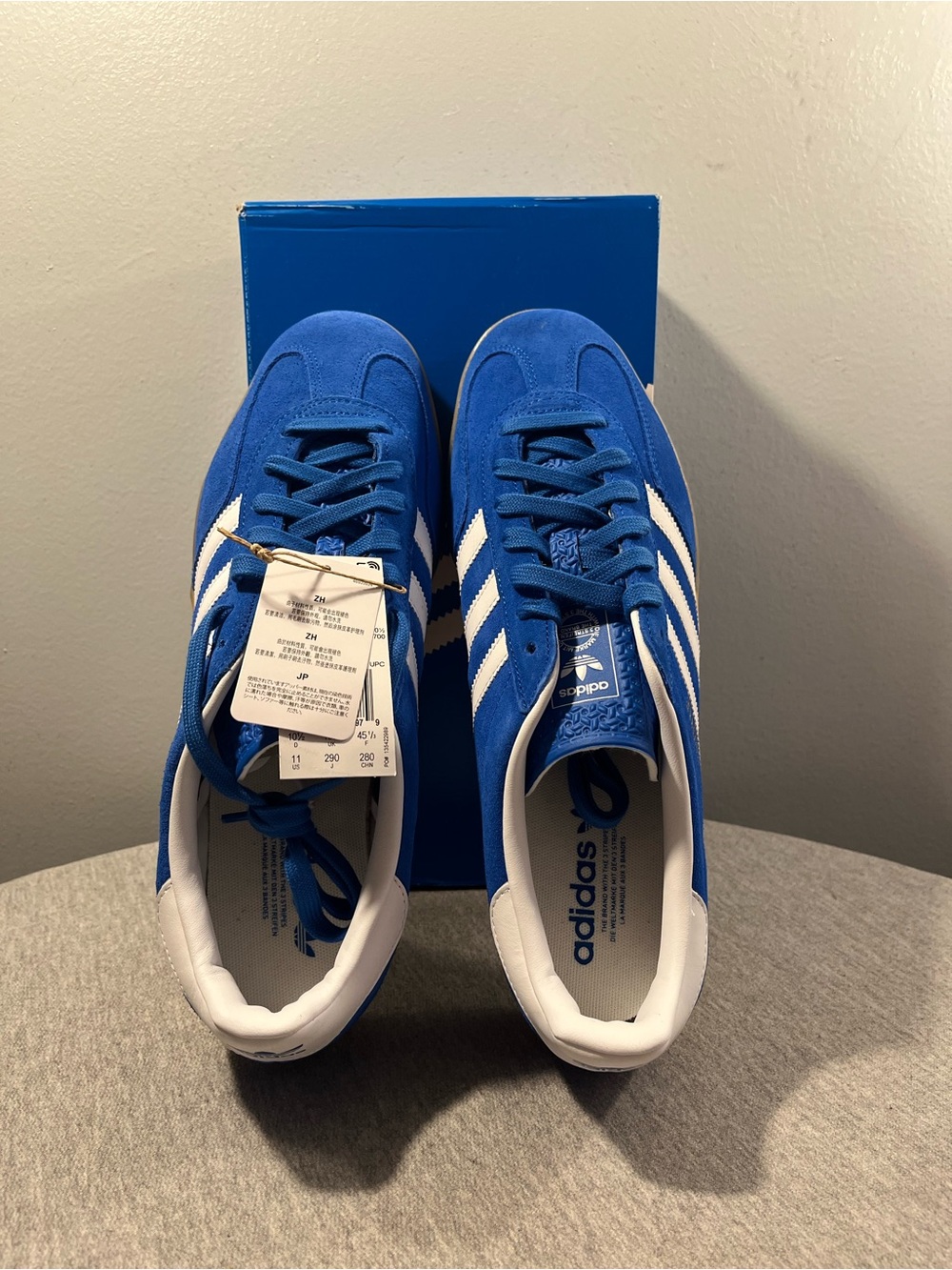 Adidas Originals Gazelle Indoor "Blue Bird" White Gum Men's Shoe Size 10.5 JI206 - Picture 9 of 12